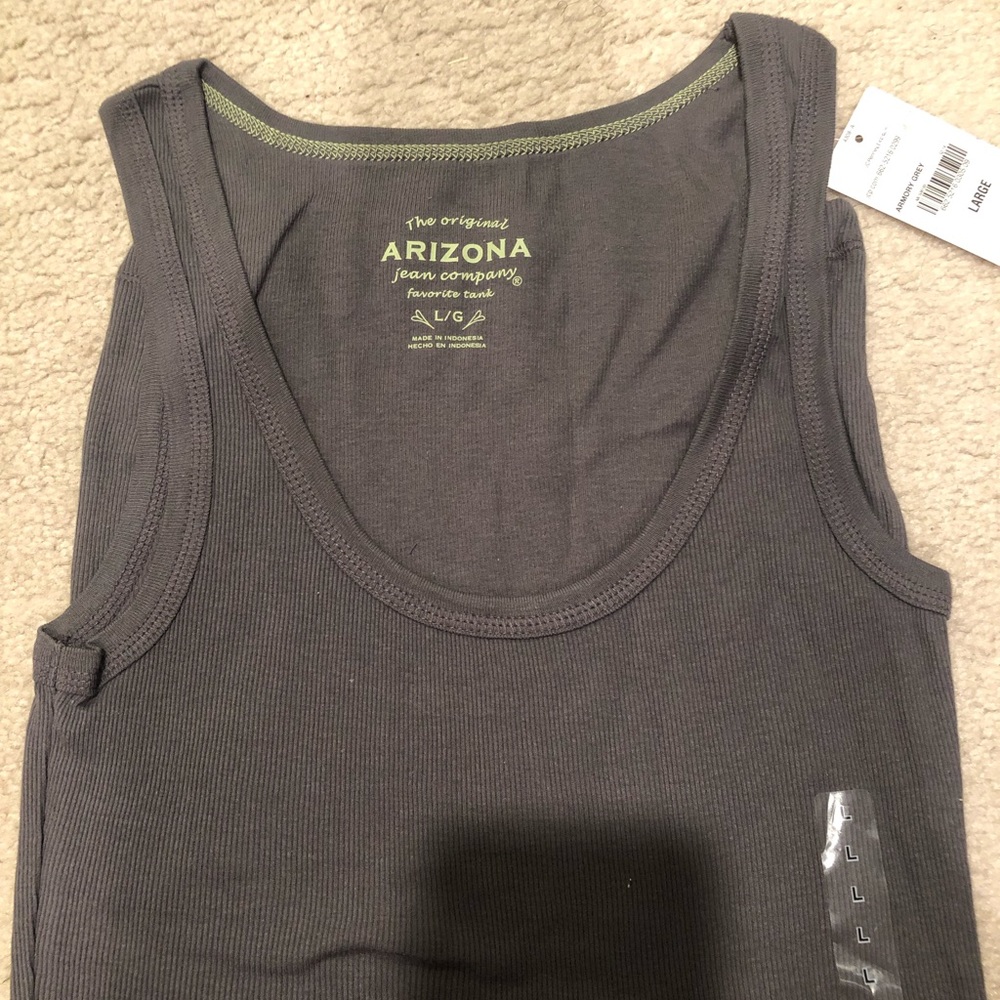 Arizona Jean Co. Grey Scoop Neck Muscle Shirt